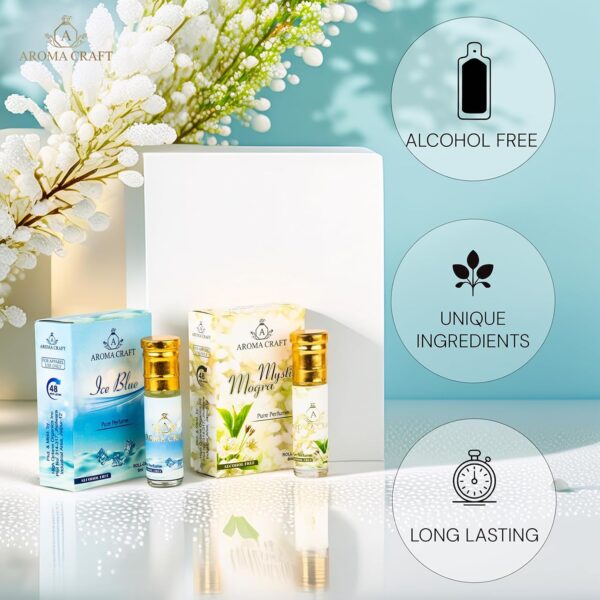 Aroma Craft  Ice Blue & Mystic Mogra Attar Combo - Image 2