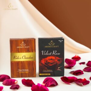 Aroma Craft Ruh-E-Chandan & Velvet Rose Attar Combo